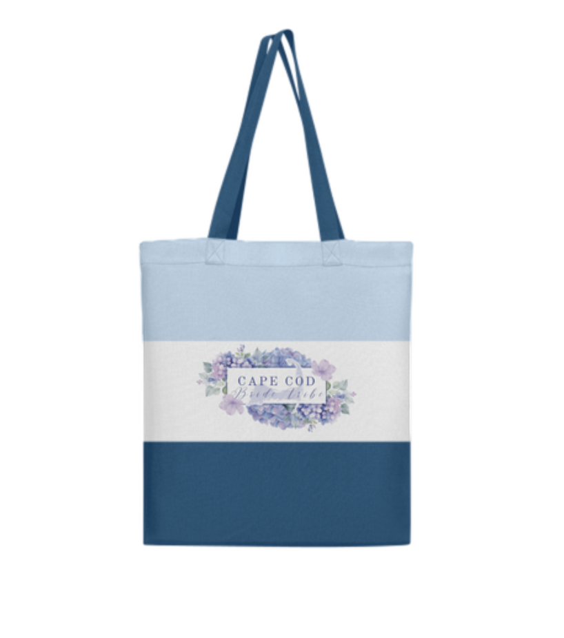 Cape Cod Bride Tribe Stripe Tote- Hydrangeas