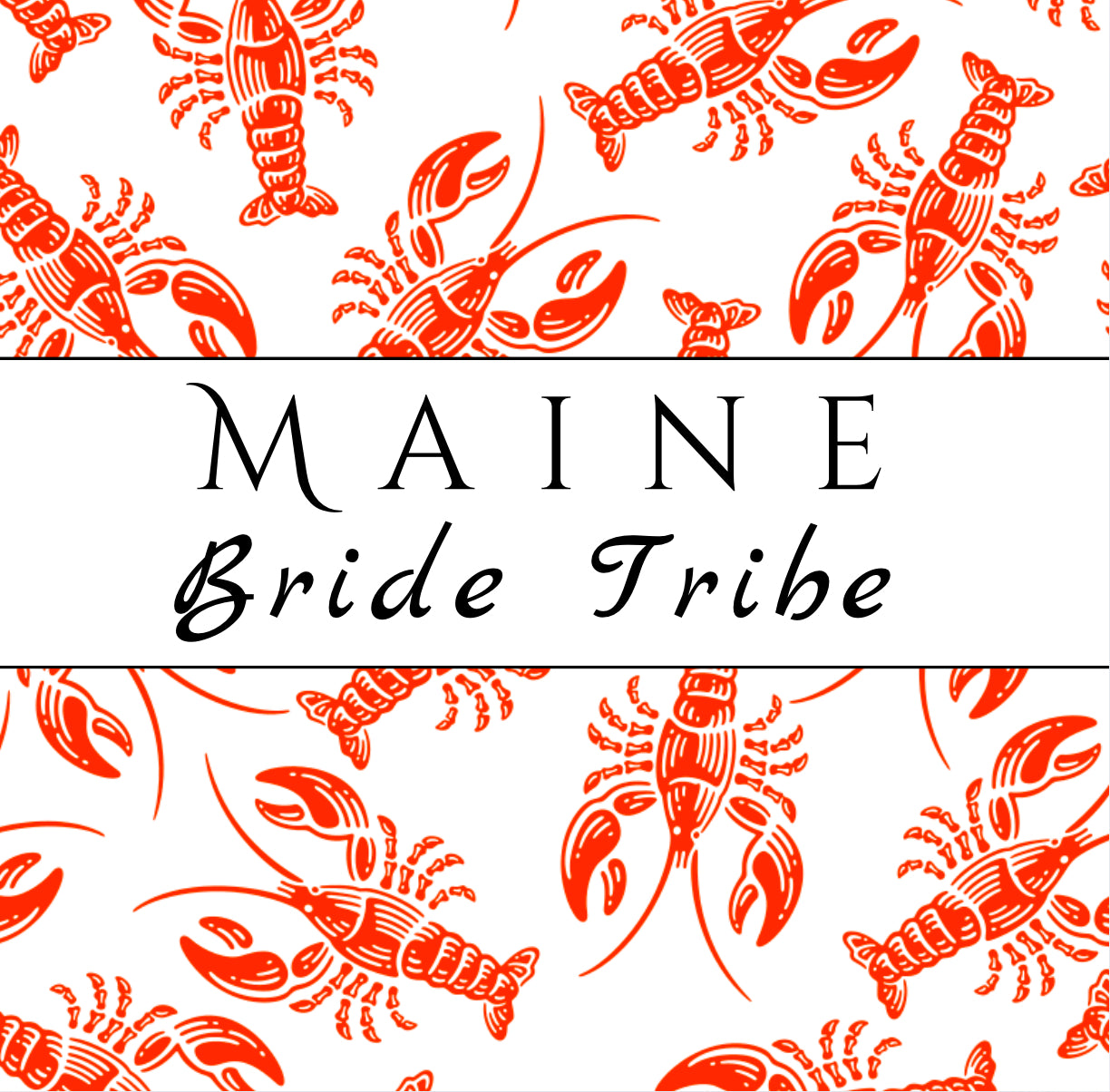 Maine Bride Tribe Canvas Tote- Lobster