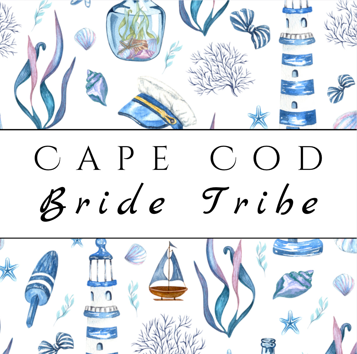 Cape Cod Bride Tribe Canvas Tote- Nautical