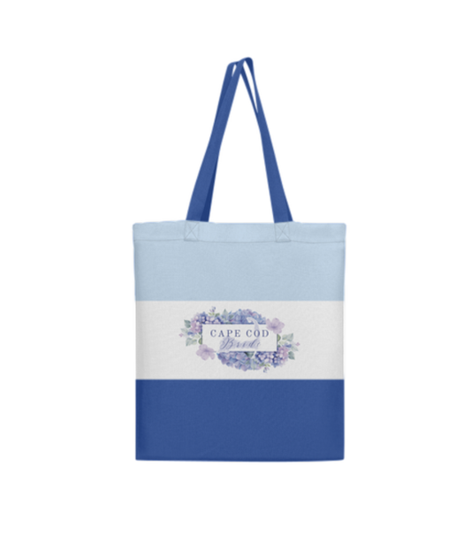 Cape Cod Bride Stripe Tote- Hydrangeas