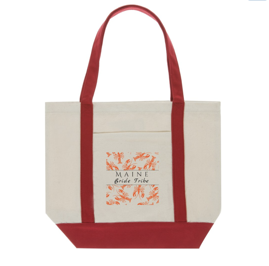 Maine Bride Tribe Canvas Tote- Lobster