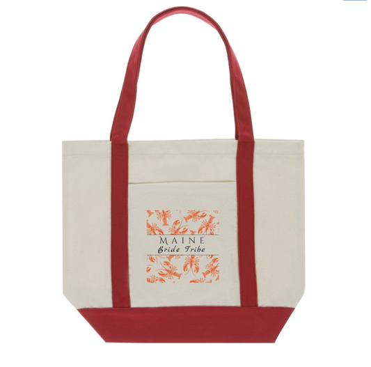 Maine Bride Tribe Canvas Tote- Lobster